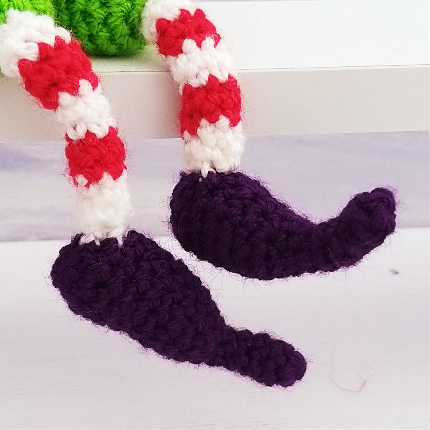 Close up of Elves Crochet Shoes