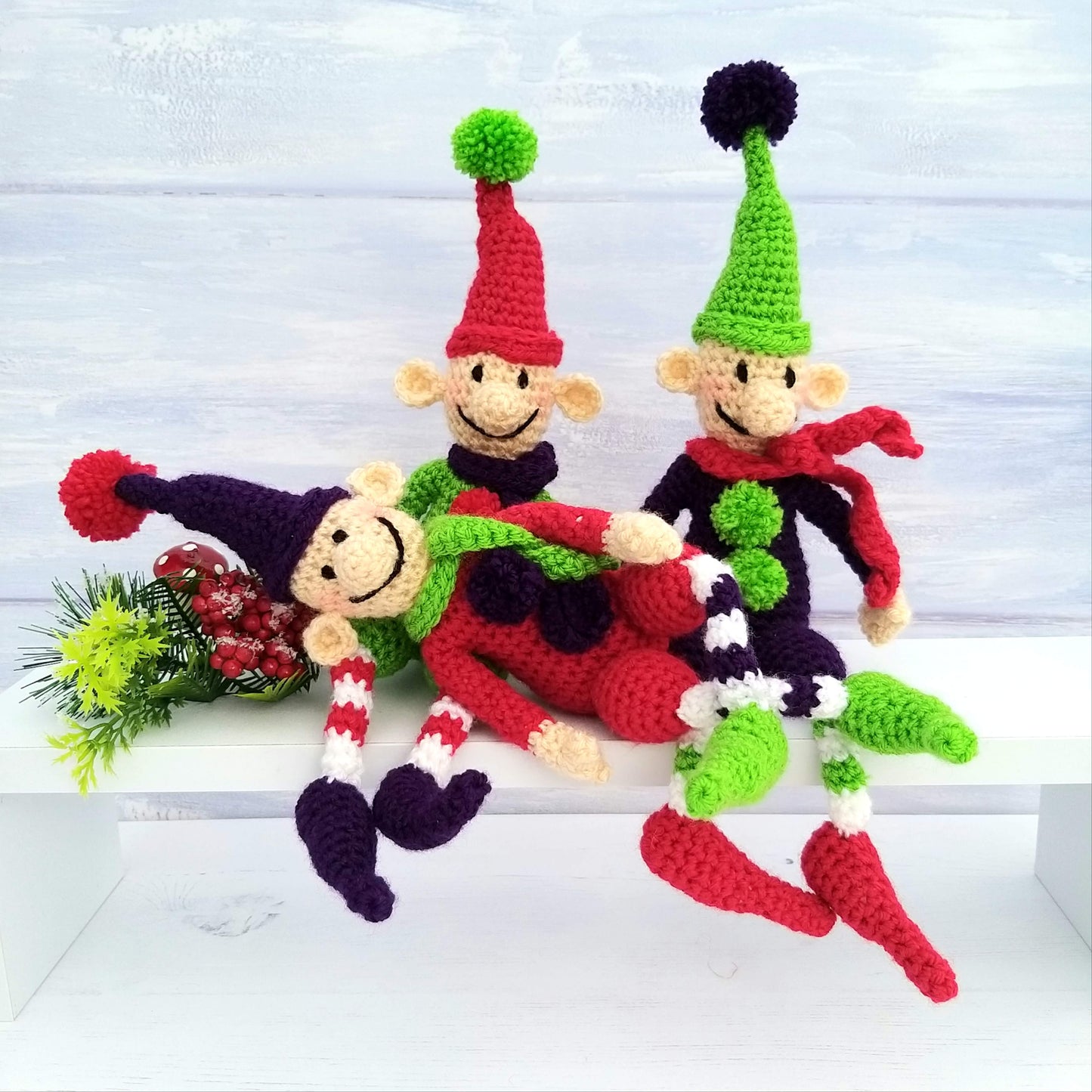 Ernie, Bernie & Sid the Christmas Crochet Elves